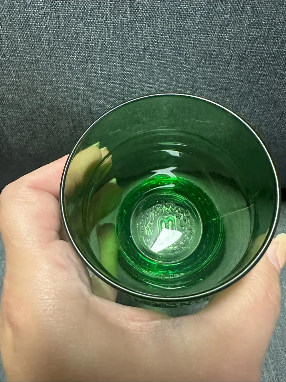 Rare Vintage Amaro Montenegro Green Bottle Shaped Lowball Glass